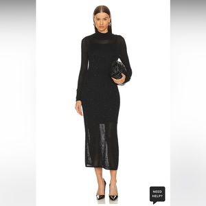 525 AMERICA | BLACK "ISABELLA" MIDI DRESS